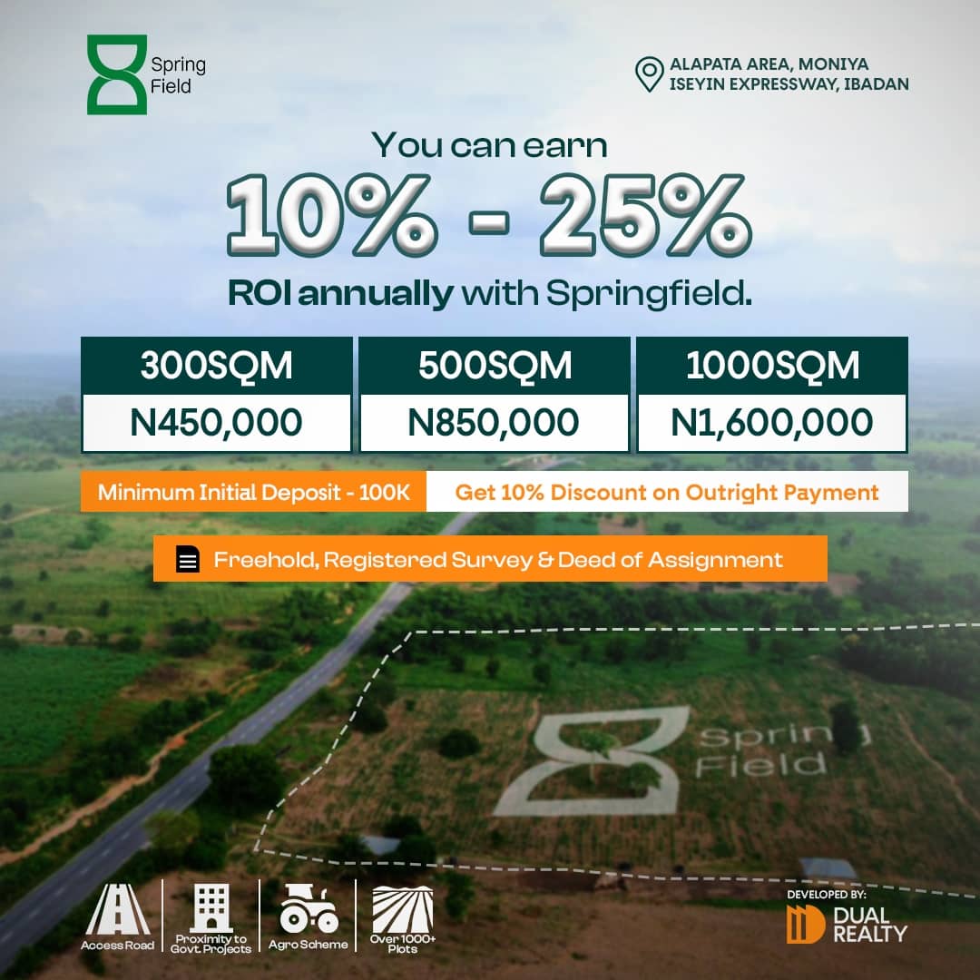 ROI Chart: Example Returns (₦1M Land → ₦250K Yearly Income) Image 4